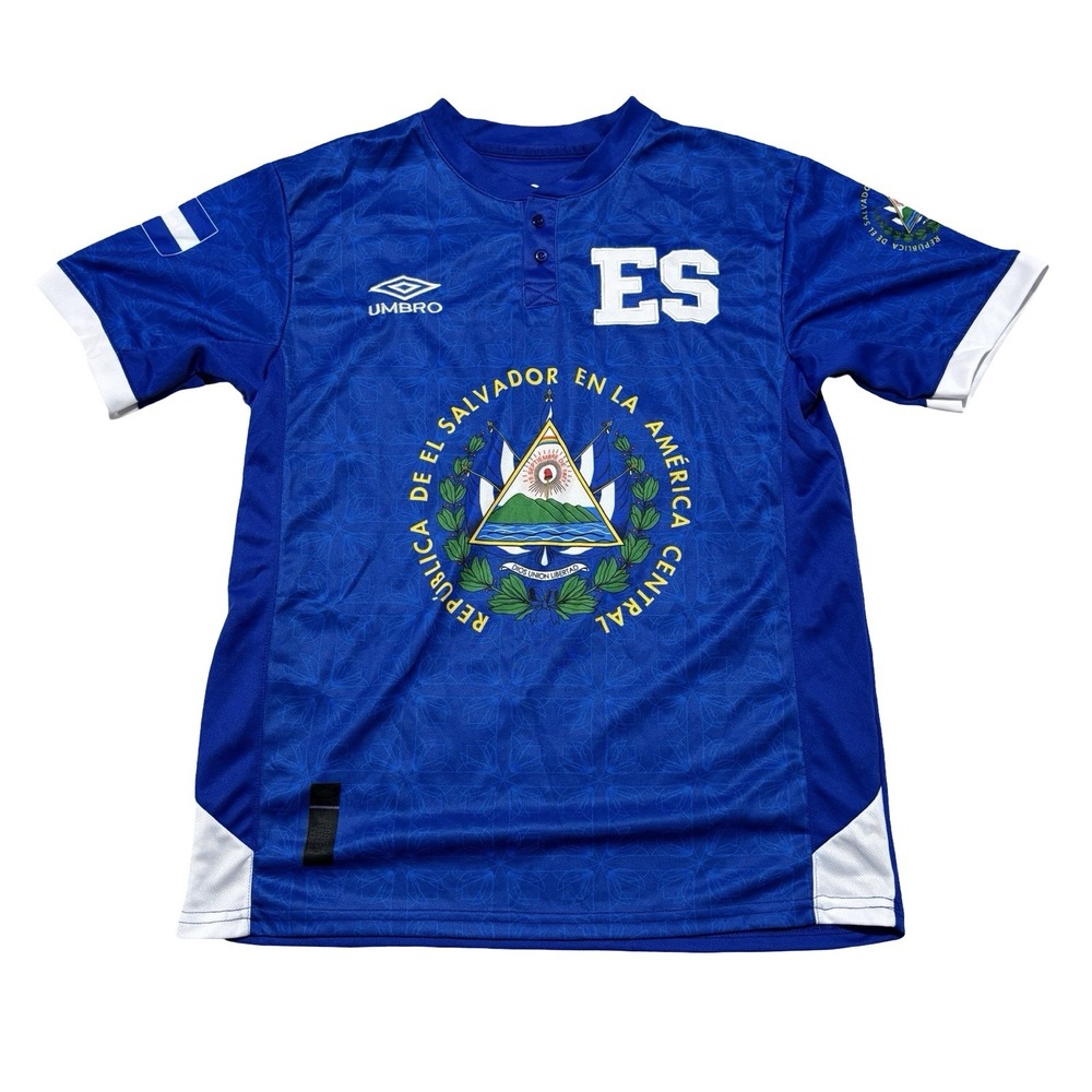 Umbro x El Salvador Men's Soccer Jersey Shirt Blue Size Medium 20 x 27
